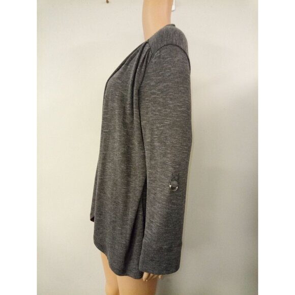 Studio Works Black Grey Cardigan Shirt Scarf Set Size Small - Picture 8 of 15
